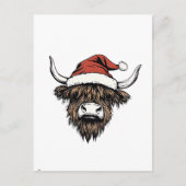 Kerstmis met Schotse Hooglanders Xmas Kerstman Wol Uitnodiging Briefkaart (Voorkant)
