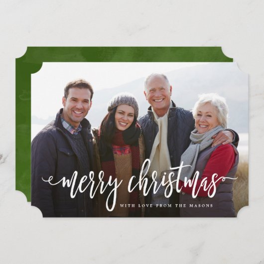 Kerstmis met scripts feestdagenkaart (Voorkant / Achterkant)