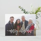 Kerstmis met scripts feestdagenkaart (Staand voorkant)