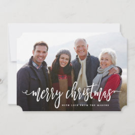 Kerstmis met scripts feestdagenkaart