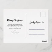 Kerstmis met scripts | Gold Foil met foto Folie Feestdagen Briefkaart (Achterkant)