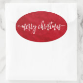 Kerstmis met scripts ovale sticker (Tas)