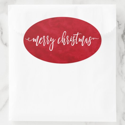 Kerstmis met scripts ovale sticker (Tas)