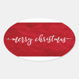 Kerstmis met scripts ovale sticker