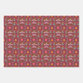 Kerstmis met siercellen inpakpapier vel (Voorkant 3)