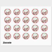 Kerstmis met Sinterklaas en Rudolph Suikerstok Ronde Sticker (Vel)