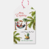 Kerstmis met Sinterklaas op een tropisch eiland Cadeaulabel (Voorkant)