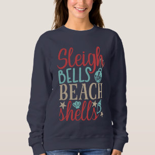 Kerstmis met slee-bellen en strandschelpen trui