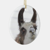 Kerstmis met sneeuw op neus voor de Feestdagen Keramisch Ornament (Rechts)