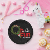 Kerstmis met sneeuwman papieren bordje (Feest)