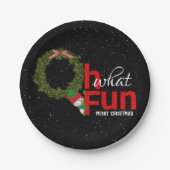 Kerstmis met sneeuwman papieren bordje (Voorkant)