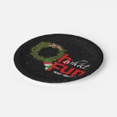 Kerstmis met sneeuwman papieren bordje (Gekanteld)