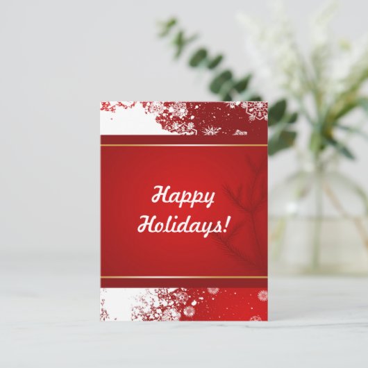 Kerstmis met Sneeuwrode Kaart (Staand voorkant)