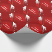 Kerstmis met sneeuwrood achtergrondpapier cadeaupapier (Hoek)