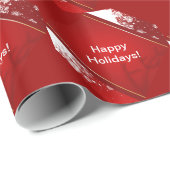 Kerstmis met sneeuwrood achtergrondpapier cadeaupapier (Rol Hoek)