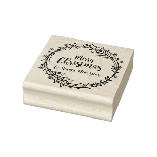 Kerstmis met sneeuwvlokken rubberstempel