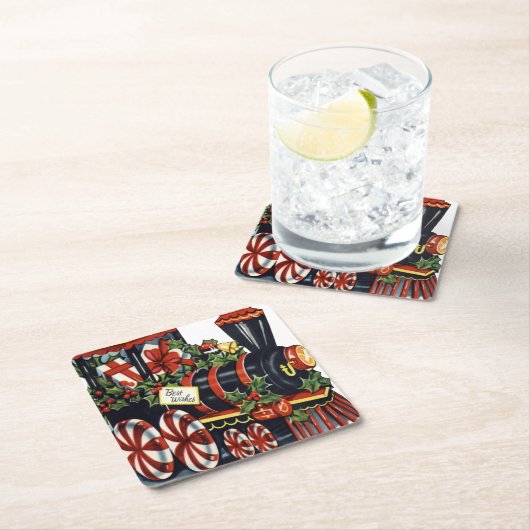 Kerstmis met snoep kartonnen onderzetters (Insitu)