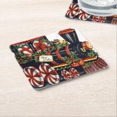 Kerstmis met snoep kartonnen onderzetters (Schuin)