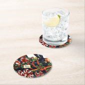 Kerstmis met snoep ronde kartonnen onderzetter (Insitu)