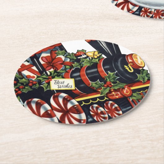 Kerstmis met snoep ronde kartonnen onderzetter (Gebogen)