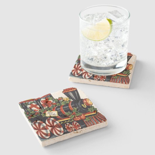 Kerstmis met snoep stenen onderzetter (Zijkant)