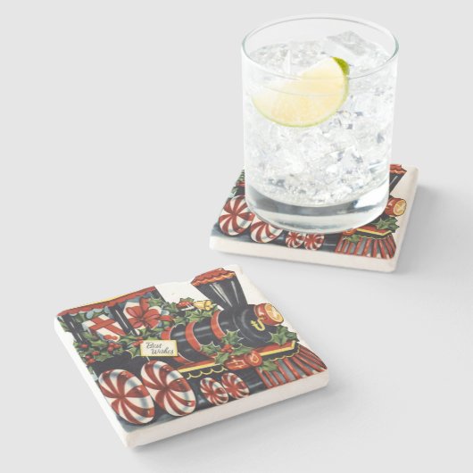 Kerstmis met snoep stenen onderzetter (Zijkant)
