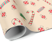 Kerstmis met snoepstok en pepermunt cadeaupapier (Rol Hoek)