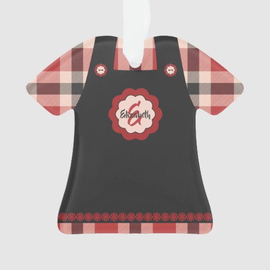 Kerstmis met Snowflake Pinafore Gepersonaliseerd Ornament (voorkant)