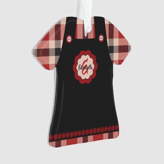 Kerstmis met Snowflake Pinafore Gepersonaliseerd Ornament (voorkant)