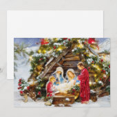 Kerstmis met spar en bessen op een budget feestdagenkaart (Voorkant / Achterkant)