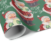 Kerstmis met  stijl met groene kerstrecorder cadeaupapier (Rol Hoek)
