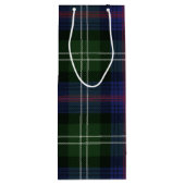 kerstmis met Tartan Clan Sutherland Green Check Wijn Cadeautas (Achterkant)