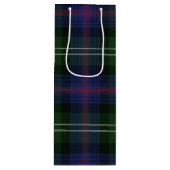 kerstmis met Tartan Clan Sutherland Green Check Wijn Cadeautas (Voorkant)