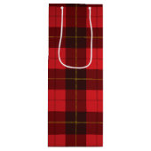 kerstmis met Tartan Clan Wallace Red Check Wijn Cadeautas (Voorkant)