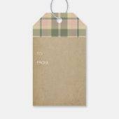 Kerstmis met Tartan Groen en Roze ID209 Cadeaulabel (Achterkant)