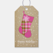 Kerstmis met Tartan Kookroze en olijfolie ID209 Cadeaulabel (Voorkant)