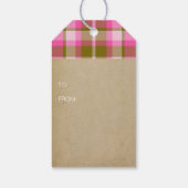 Kerstmis met Tartan Kookroze en olijfolie ID209 Cadeaulabel (Achterkant)