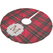 Kerstmis met Tartan Monogram Initiaal Kerstboom Rok (Gekanteld)
