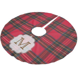 Kerstmis met Tartan Monogram Initiaal Kerstboom Rok