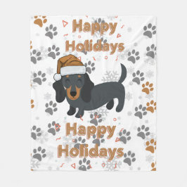 Kerstmis met teckel fleece deken