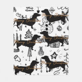 Kerstmis met teckel fleece deken (Voorkant)
