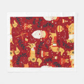 Kerstmis met teckel fleece deken (Voorkant (Horizontaal))