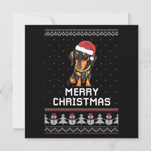 Kerstmis met teckel notitiekaartje (Voorkant)