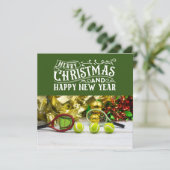 Kerstmis met tennisbal en racket feestdagenkaart (Staand voorkant)