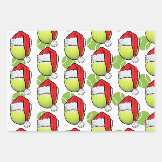 Kerstmis met tennisbal en racket inpakpapier vel (Voorkant 3)