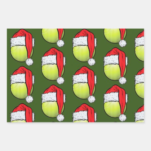 Kerstmis met tennisbal en racket inpakpapier vel (Voorkant 2)