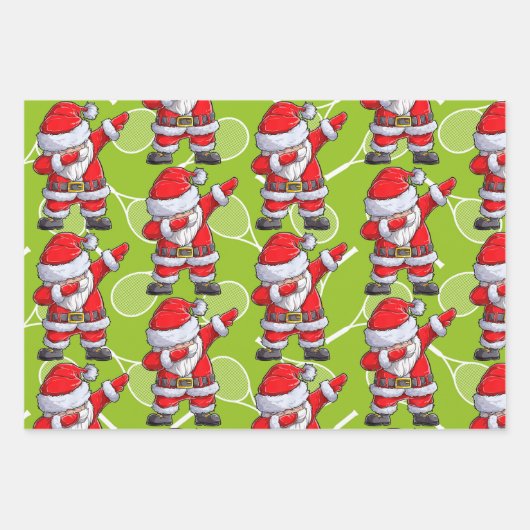 Kerstmis met tennisbal en racket inpakpapier vel (Voorkant)