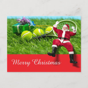 Kerstmis met tennisbal ornament H Feestdagenkaart