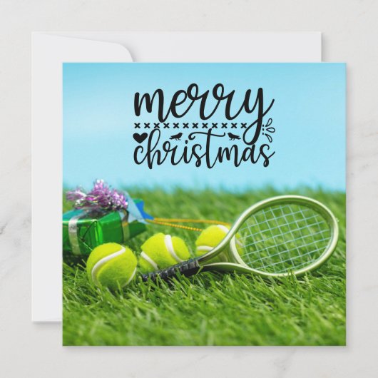 Kerstmis met tennisbal ornament H Feestdagenkaart (Voorkant)