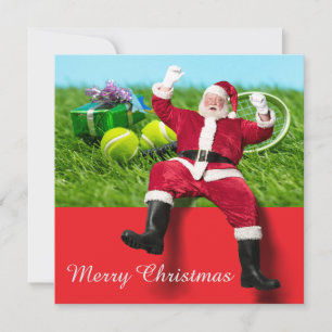 Kerstmis met tennisbal ornament H Feestdagenkaart